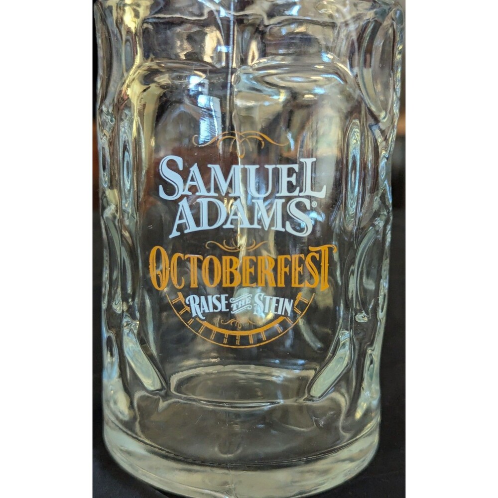 Samuel Adams Octoberfest Glass Beer Mug Stein Sam Adams .5L Man Cave Barware
